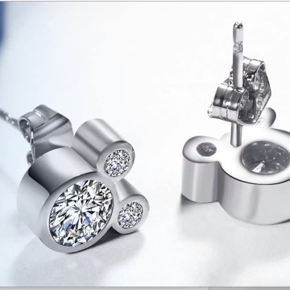 Sterling Silver Mickey Mouse Earrings - Picture 3 of 4